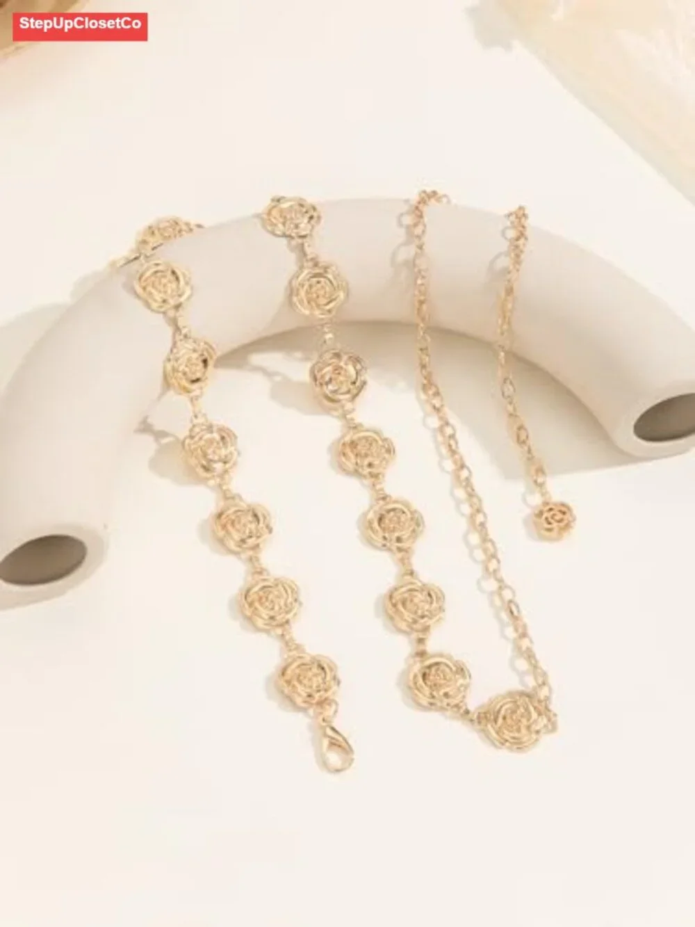 Women's Gold Chain Belt - Adjustable Waist Link Belt for Jeans & Dresses